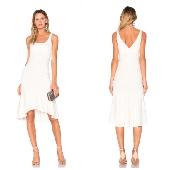 Amanda Uprichard Dresses & Skirts - Amanda Uprichard Parker Ivory Midi Dress High Low